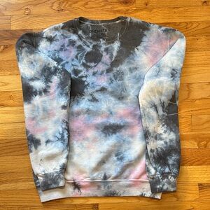 Tie-Dye Crewneck Sweater - Black, Blue, Pink